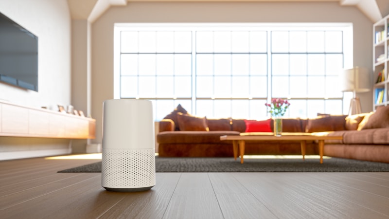 Air purifier in a modern living room — choosing the right appliance for your home
